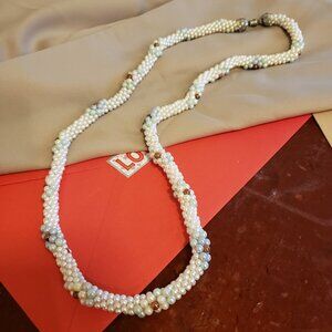 VINTAGE  PEARL TUBE BEADED NECKLACE
